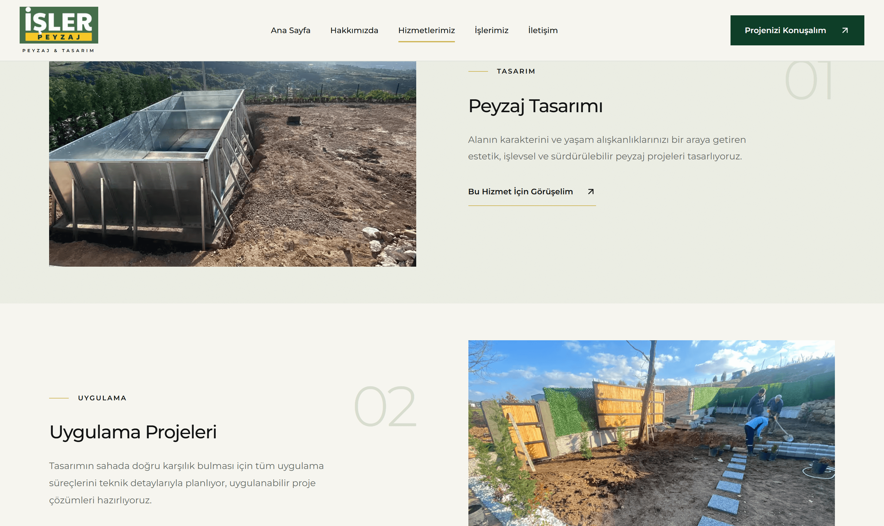 İşler Peyzaj & Tasarım landscape design and implementation services with project imagery
