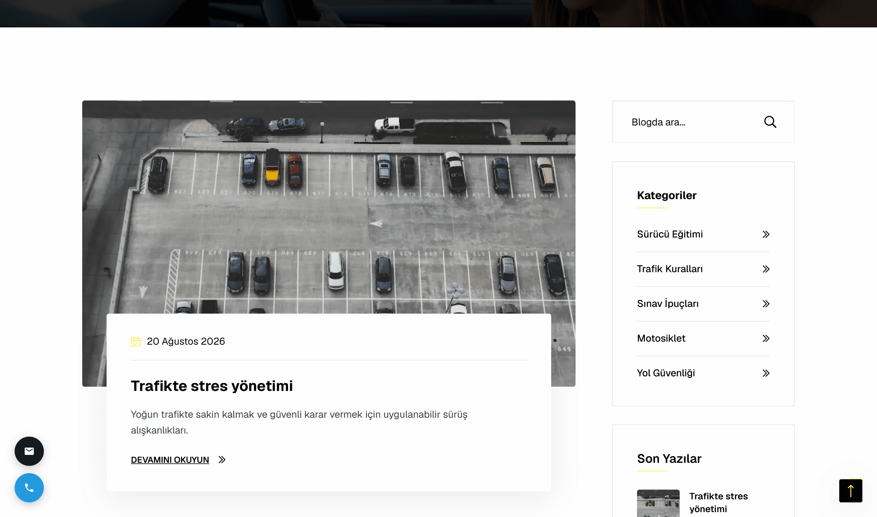 Sarıyer Sürücü Kursu driving education blog with article categories